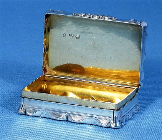 A Victorian silver snuff box, by Edward Smith, Length 85mm Weight: 4.6oz/144grms